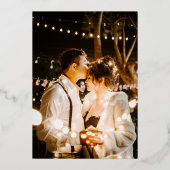 Aziatische Monogram Rood Goud Fotobruiloft Folie Uitnodiging (Achterkant)