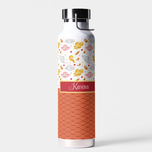 Aziatische oceaangolven, Abstracte wolken Waterfles (Links)