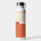 Aziatische oceaangolven, Abstracte wolken Waterfles (Achterkant)