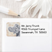 Aziatische olifant adreslabel etiket (Insitu)