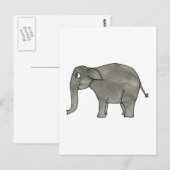Aziatische olifant. briefkaart (Voorkant / Achterkant)