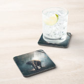 Aziatische olifant in een Sunlit Forest Clearing Bier Onderzetter (Rechterzijde)