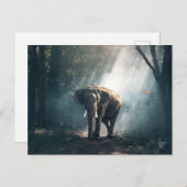 Aziatische olifant in een Sunlit Forest Clearing Briefkaart (Voorkant / Achterkant)