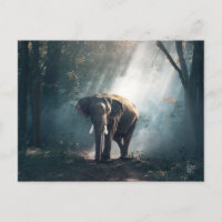 Aziatische olifant in een Sunlit Forest Clearing