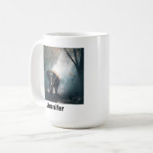 Aziatische olifant in een Sunlit Forest Clearing Koffiemok (Voorkant links)