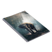 Aziatische olifant in een Sunlit Forest Clearing Notitieboek (Rechterzijde)