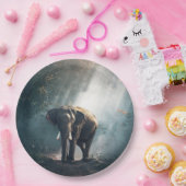 Aziatische olifant in een Sunlit Forest Clearing Papieren Bordje (Feest)