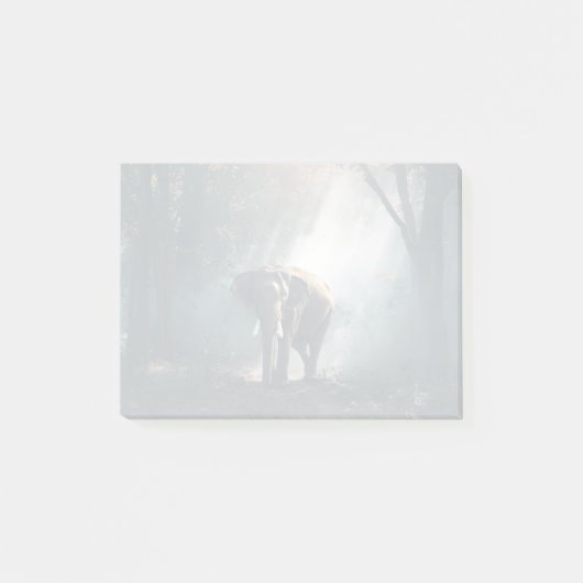 Aziatische olifant in een Sunlit Forest Clearing Post-it® Notes (Voorkant)