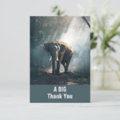 Aziatische olifant in een zonnebrandwoud Dank u Bedankkaart (Staand voorkant)