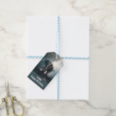 Aziatische olifant in een zonsondergang cadeaulabel (Met Touw)