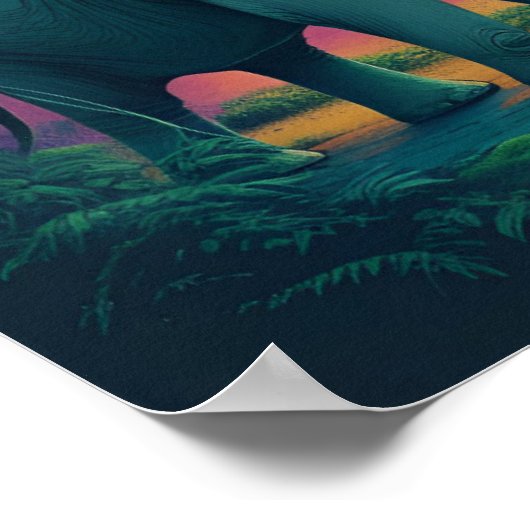 Aziatische olifant in het bos poster (Hoek)