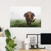 Aziatische olifant in Thailand Poster (Thuiskantoor)
