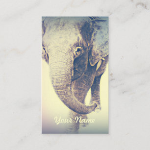 Aziatische Olifant in Vintage Kleuren Visitekaartje