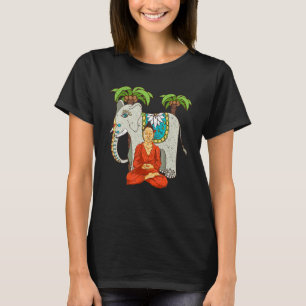Aziatische Olifant Palmboom Zen Boeddhistische Spi T-shirt