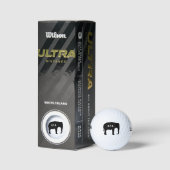 Aziatische olifant silhouet met aangepaste tekst golfballen (Verpakking)