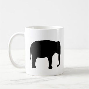 Aziatische olifant silhouetten in het wild leven koffiemok