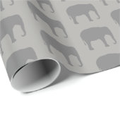 Aziatische olifant silhouetten patroon cadeaupapier (Rol Hoek)