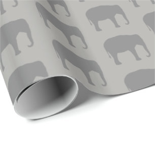 Aziatische olifant silhouetten patroon cadeaupapier