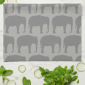 Aziatische olifant silhouetten patroon theedoek (Gevouwen)