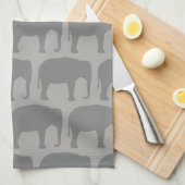 Aziatische olifant silhouetten patroon theedoek (Quarter Fold)