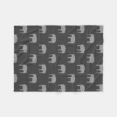 Aziatische olifant Silhouettes Pattern Grey Fleece Deken (Voorkant (Horizontaal))