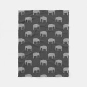 Aziatische olifant Silhouettes Pattern Grey Fleece Deken (Voorkant)