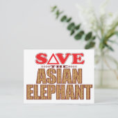 Aziatische olifant sparen briefkaart (Staand voorkant)