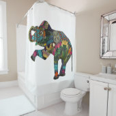 aziatische olifant wit douchegordijn (In situ)