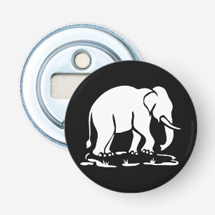 Aziatische olifanten boven Thai Elephant Trekking  Button Flesopener