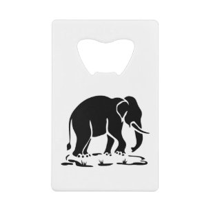 Aziatische olifanten boven Thai Elephant Trekking Creditkaart Flessenopener