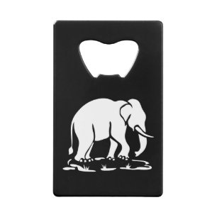 Aziatische olifanten boven Thai Elephant Trekking Creditkaart Flessenopener