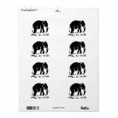 Aziatische olifanten boven Thai Elephant Trekking Etiket (Full Sheet)