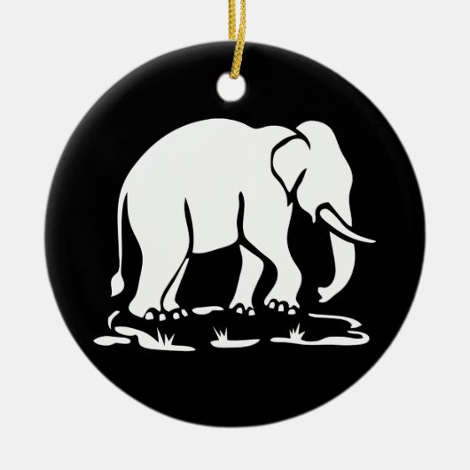 Aziatische olifanten boven Thai Elephant Trekking Keramisch Ornament (Voorkant)