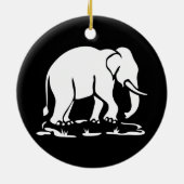 Aziatische olifanten boven Thai Elephant Trekking  Keramisch Ornament (Achterkant)