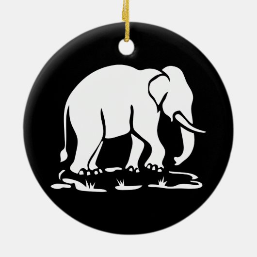 Aziatische olifanten boven Thai Elephant Trekking Keramisch Ornament (Achterkant)