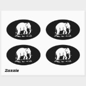 Aziatische olifanten boven Thai Elephant Trekking  Ovale Sticker (Vel)