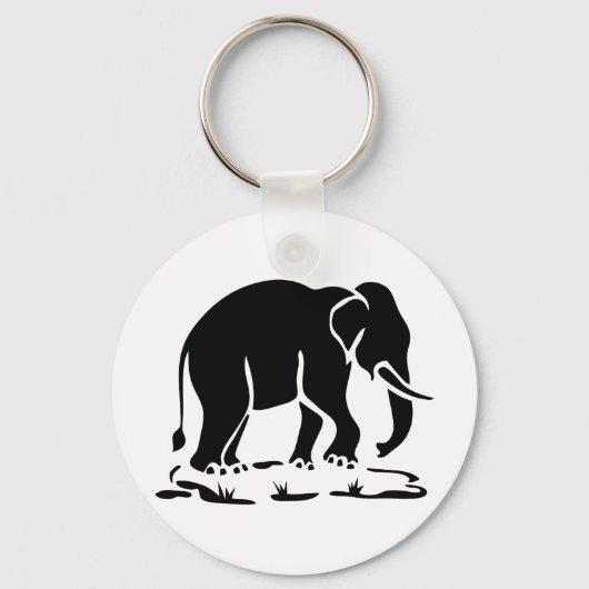 Aziatische olifanten boven Thai Elephant Trekking  Sleutelhanger (Voorkant)
