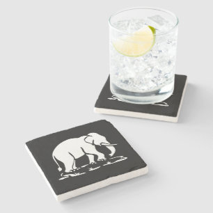 Aziatische olifanten boven Thai Elephant Trekking  Stenen Onderzetter