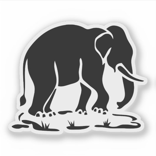 Aziatische olifanten boven Thai Elephant Trekking  Sticker (Voorkant)