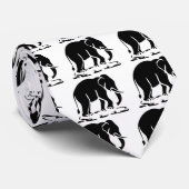 Aziatische olifanten boven Thai Elephant Trekking Stropdas (Opgerold)