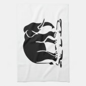 Aziatische olifanten boven Thai Elephant Trekking  Theedoek (Verticaal)