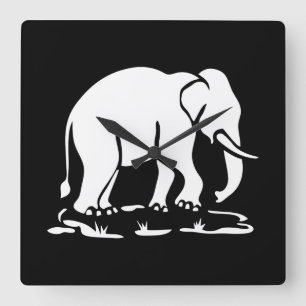 Aziatische olifanten boven Thai Elephant Trekking Vierkante Klok