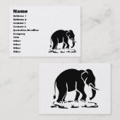 Aziatische olifanten boven Thai Elephant Trekking Visitekaartje (Voorkant / Achterkant)