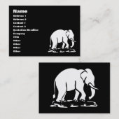 Aziatische olifanten boven Thai Elephant Trekking  Visitekaartje (Voorkant / Achterkant)
