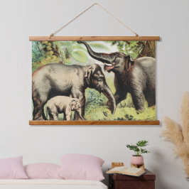 Aziatische Olifanten Hangend Wandkleed