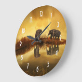 Aziatische olifanten in Thailand onder een gloeien Grote Klok (Hoek)