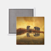 Aziatische olifanten in Thailand onder een gloeien Magneet (Voorkant / Achterkant)