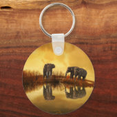 Aziatische olifanten in Thailand onder een gloeien Sleutelhanger (Voorkant)