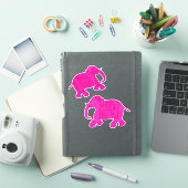 Aziatische olifanten Set van 2 roze Sticker (iPad Cover)