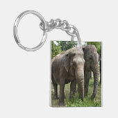 Aziatische olifanten zij aan zij sleutelhanger (Voorkant Links)